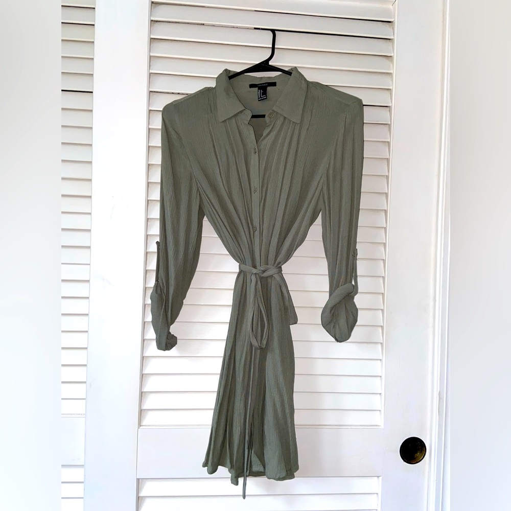 Forever21 Sheer Button down dress size S